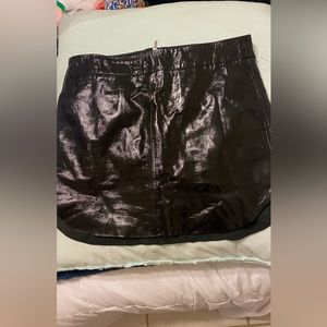 Black  100% Lamb Leather mini skirt by Karina Grimaldi